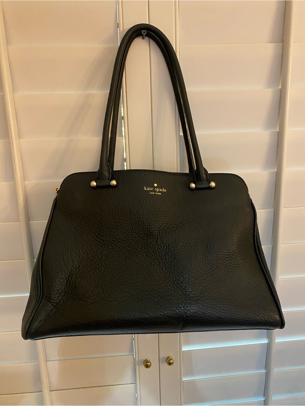 Kate Spade New York Charles Street Kensington Large Black Pebble Leather Bag